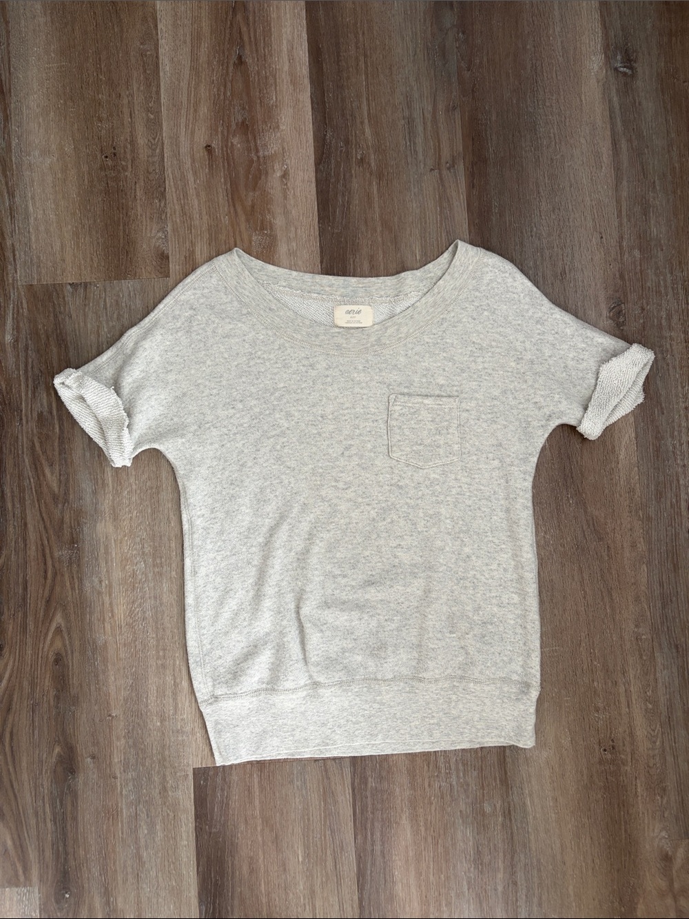 Aerie Light Gray Women's Short-Sleeve Pullover Top